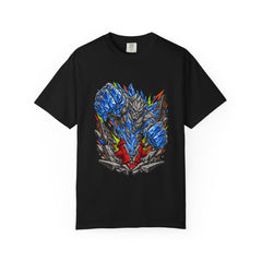 Flood Golem Tee large front print on a Black Comfort Colors 1717 tee