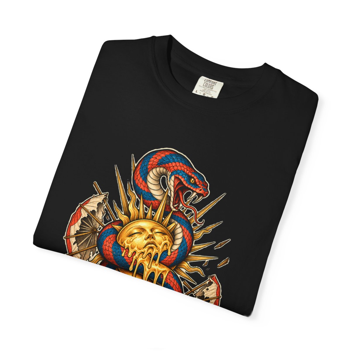 Heatwave Coil Tee folded front print detail