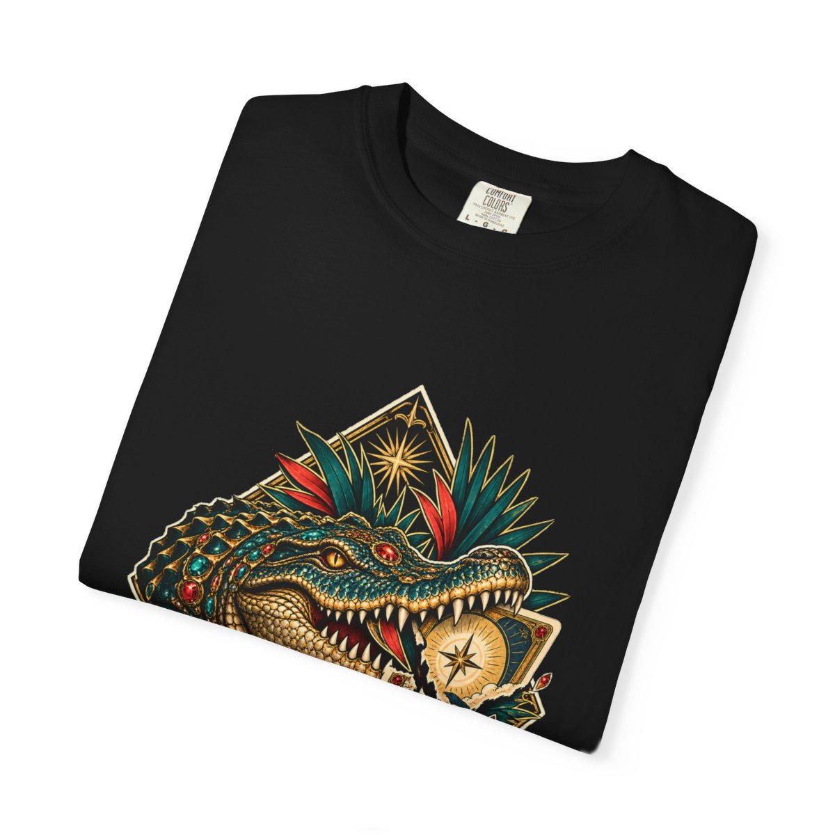 Paradise Gambit Tee folded front print detail