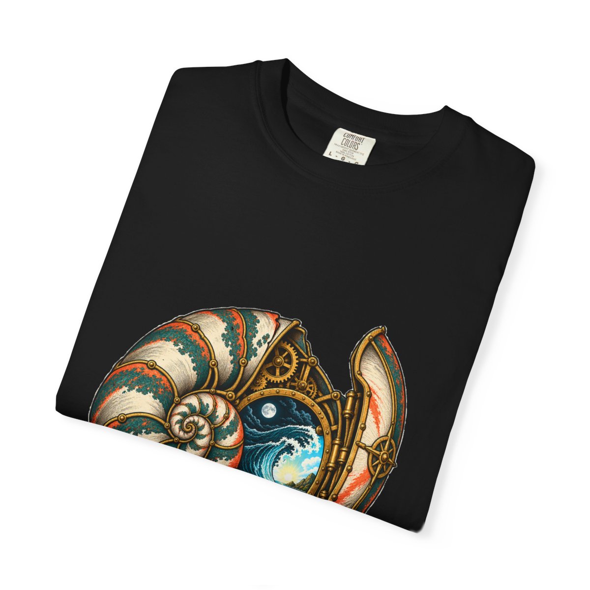 Nautilus Gate Tee folded front print detail