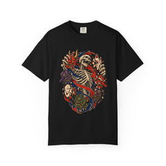 Bone Parade Tee large front print on a Black Comfort Colors 1717 tee
