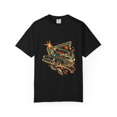 Ghost Route Tee large front print on a Black Comfort Colors 1717 tee