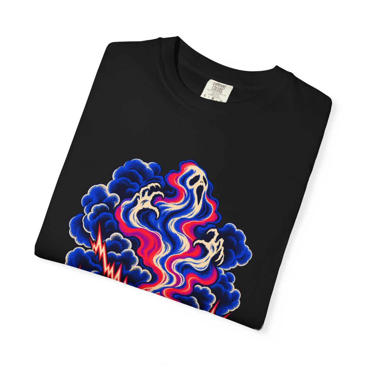 Ghost Frequency Tee folded front print detail
