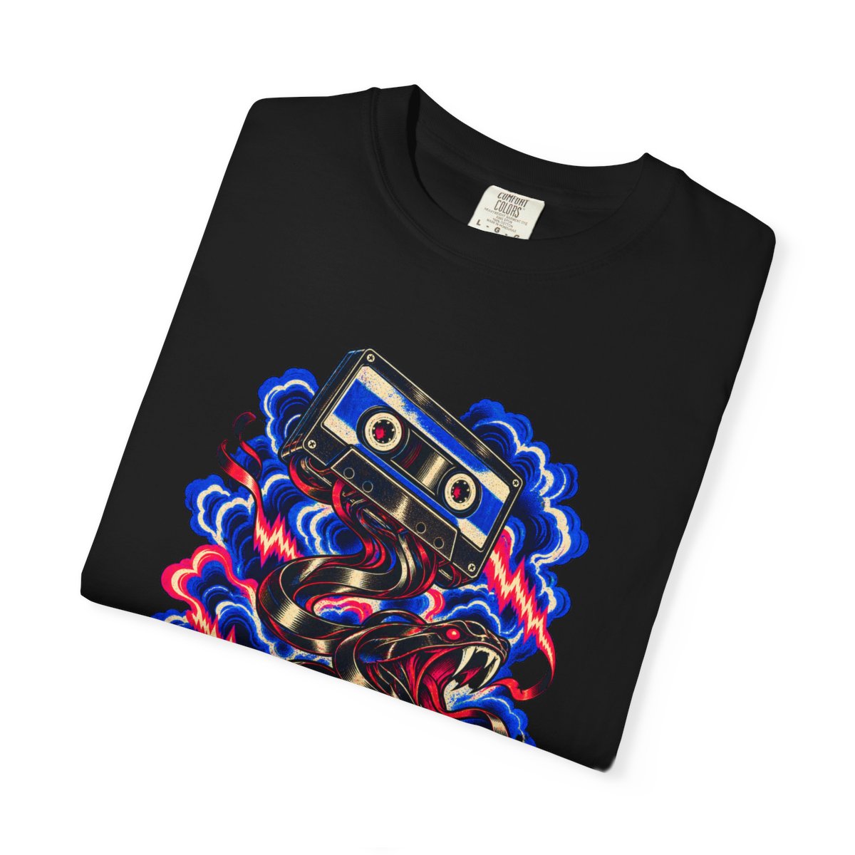 Tape Serpent Tee folded front print detail