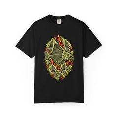Bone Reef Tee large front print on a Black Comfort Colors 1717 tee