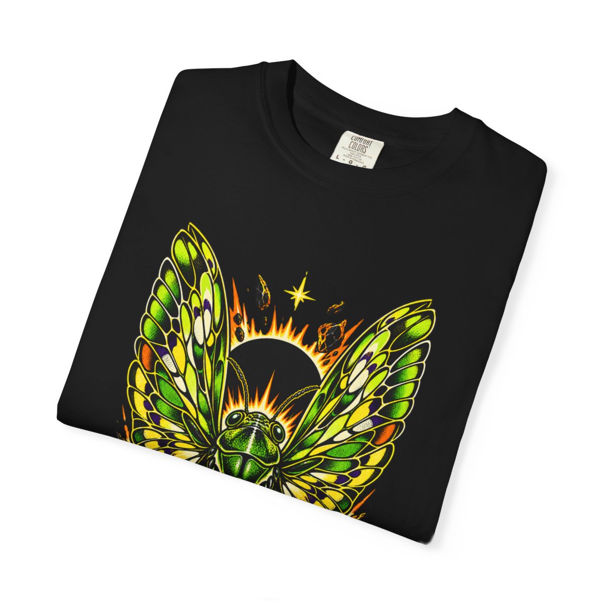 Eclipse Cicada Tee folded front print detail