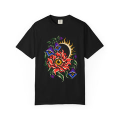 Eclipse Belladonna Tee large front print on a Black Comfort Colors 1717 tee
