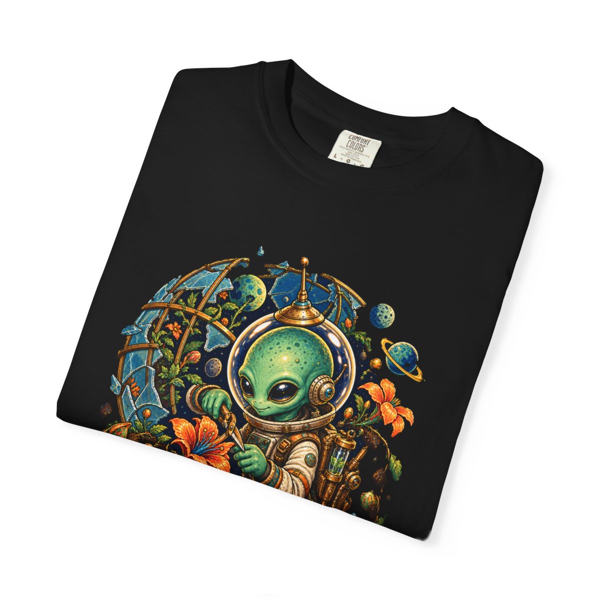 Gravity Garden Tee folded front print detail