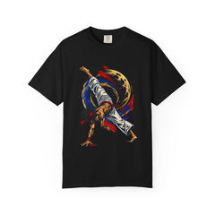 Gravity Sweep Tee large front print on a Black Comfort Colors 1717 tee