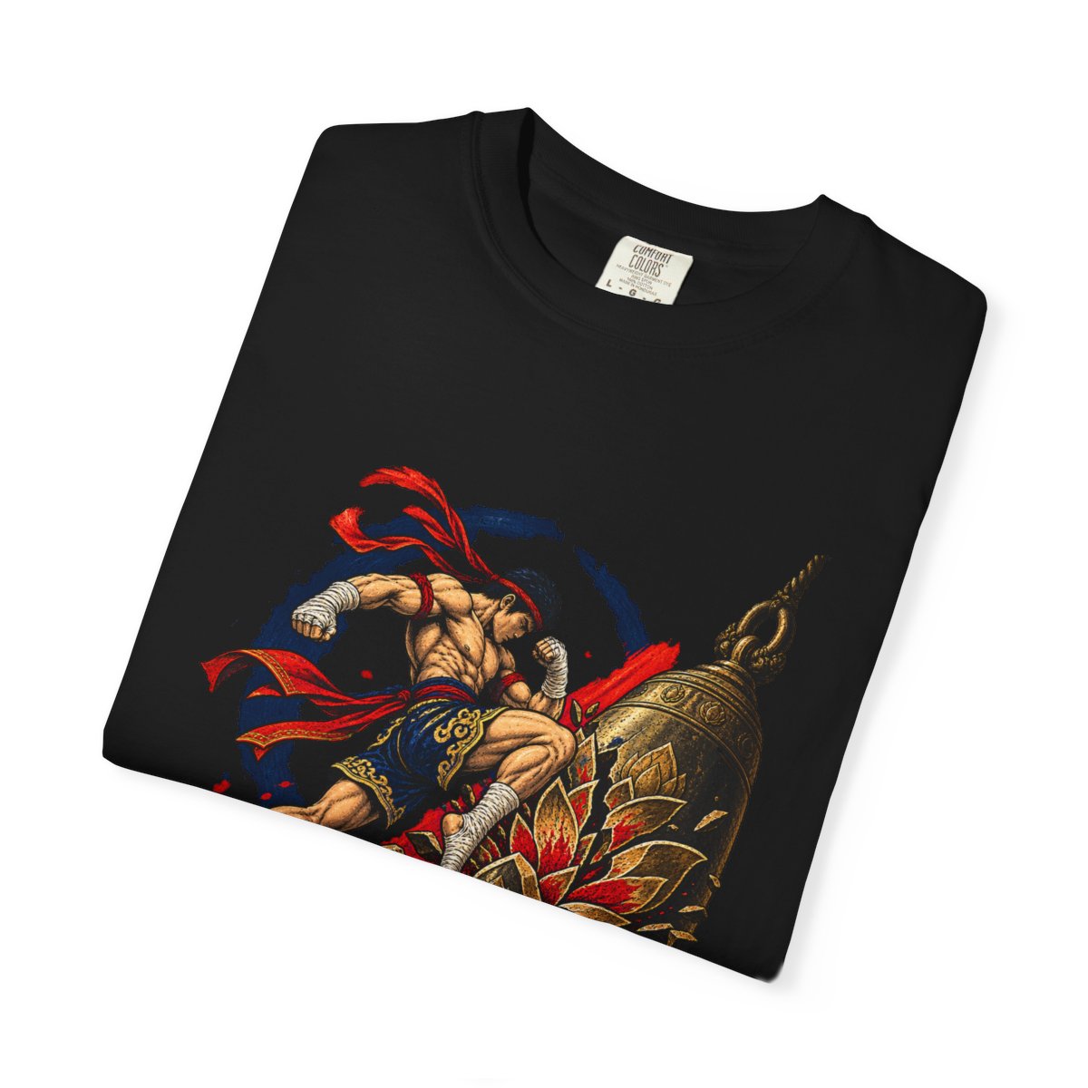 Iron Lotus Tee folded front print detail
