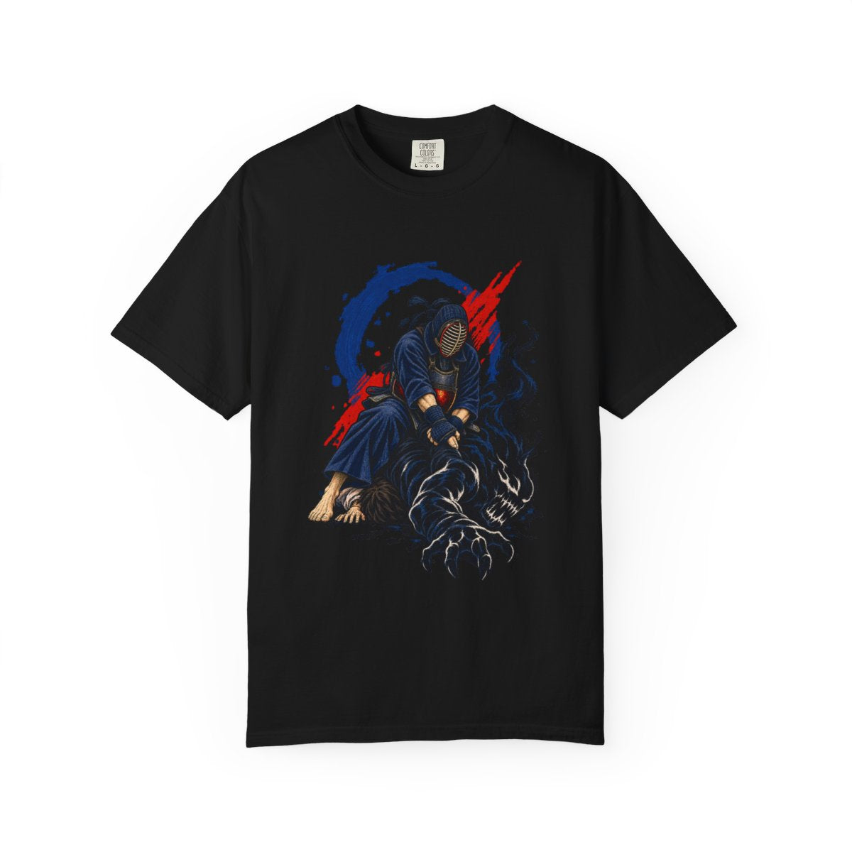 Shadow Lock Tee large front print on a Black Comfort Colors 1717 tee