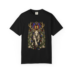 Halo Stag Tee large front print on a Black Comfort Colors 1717 tee