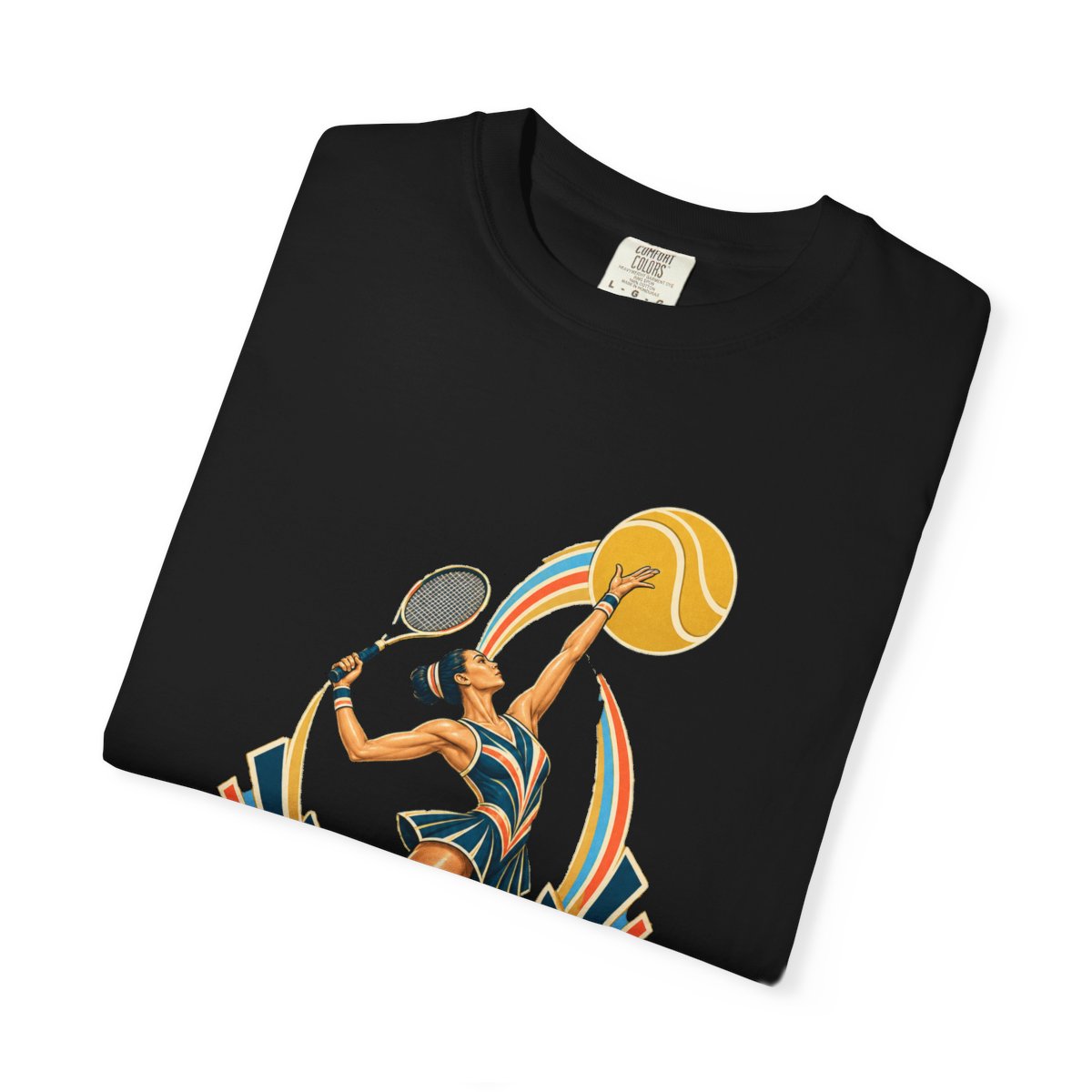 Match Point Tee folded front print detail