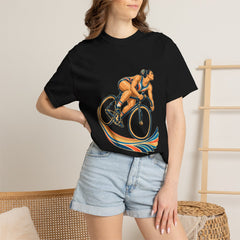 Victory Lap Tee worn Printify context view on a Black Comfort Colors 1717 tee