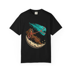 Comet Lariat Tee large front print on a Black Comfort Colors 1717 tee