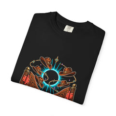 Saloon Eclipse Tee folded front print detail
