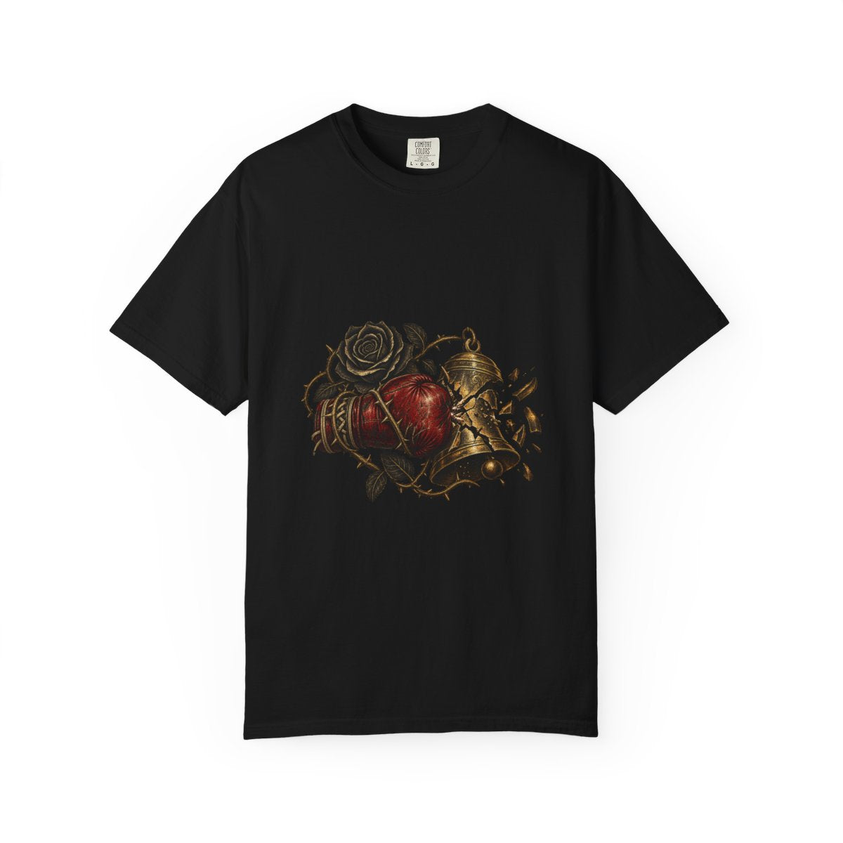 Knellbreaker Tee large front print on a Black Comfort Colors 1717 tee
