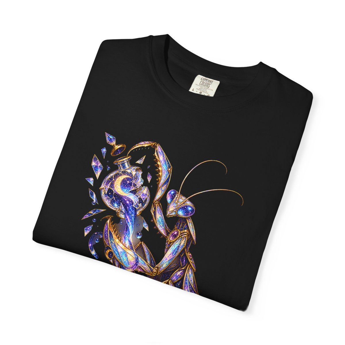 Moonbrew Mantis Tee folded front print detail