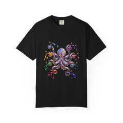 Reef Alchemist Tee large front print on a Black Comfort Colors 1717 tee