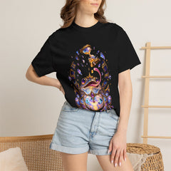 Secondhand Toad Tee worn Printify context view on a Black Comfort Colors 1717 tee