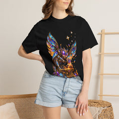 Starforge Scarab Tee worn Printify context view on a Black Comfort Colors 1717 tee