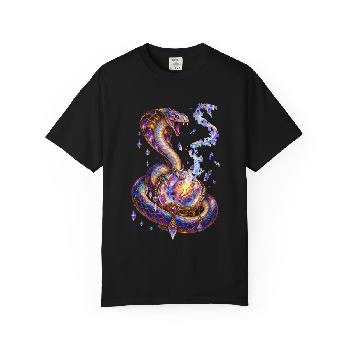 Venom Oracle Tee large front print on a Black Comfort Colors 1717 tee
