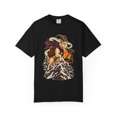Summit Runner Tee large front print on a Black Comfort Colors 1717 tee