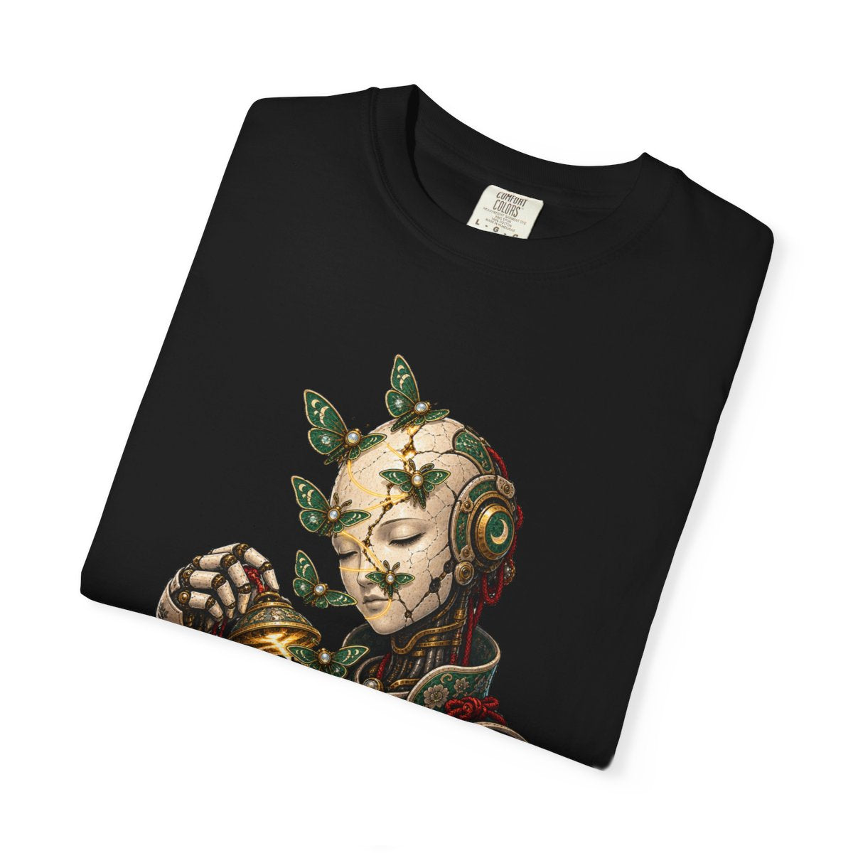 Lantern Mender Tee folded front print detail