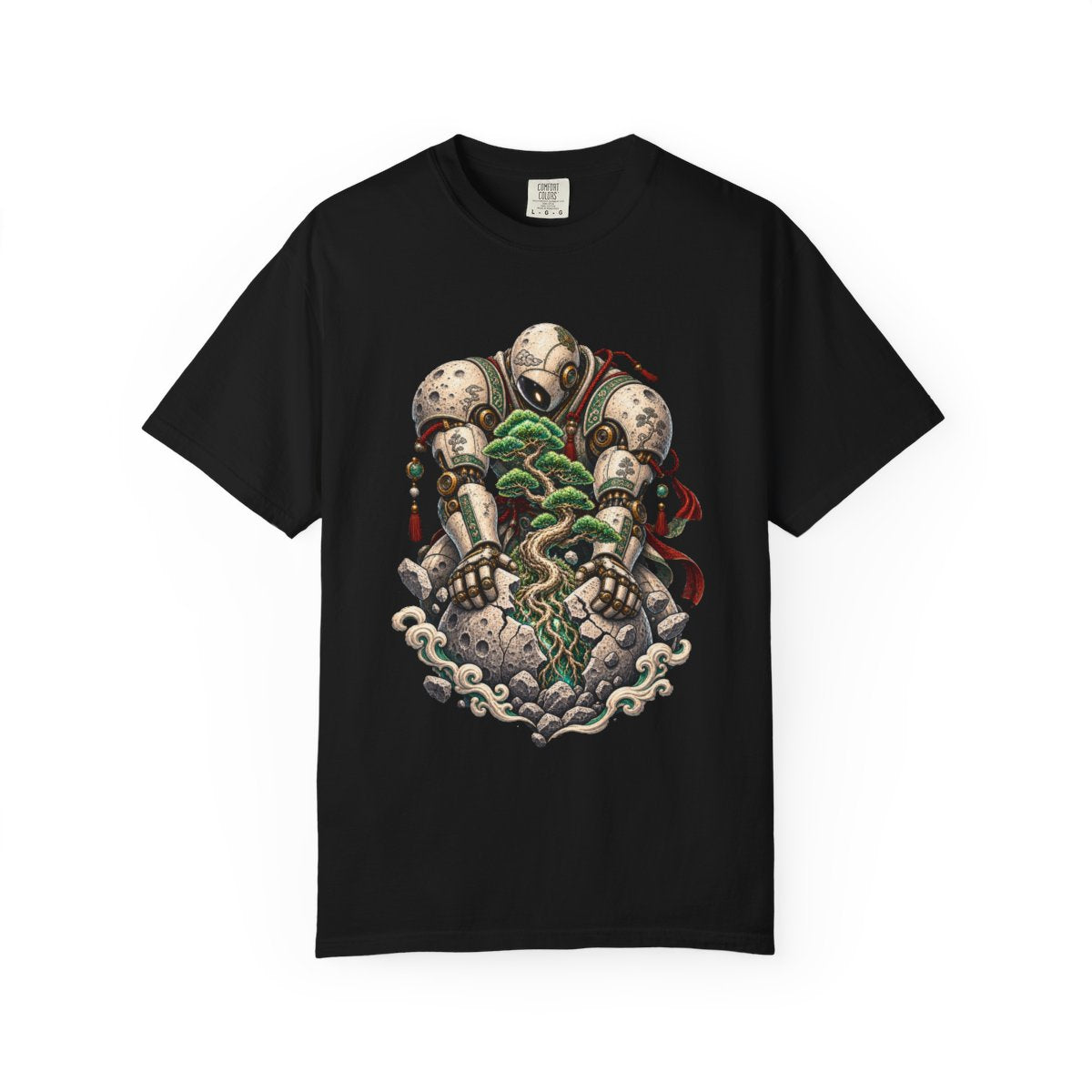 Rootbreaker Tee large front print on a Black Comfort Colors 1717 tee