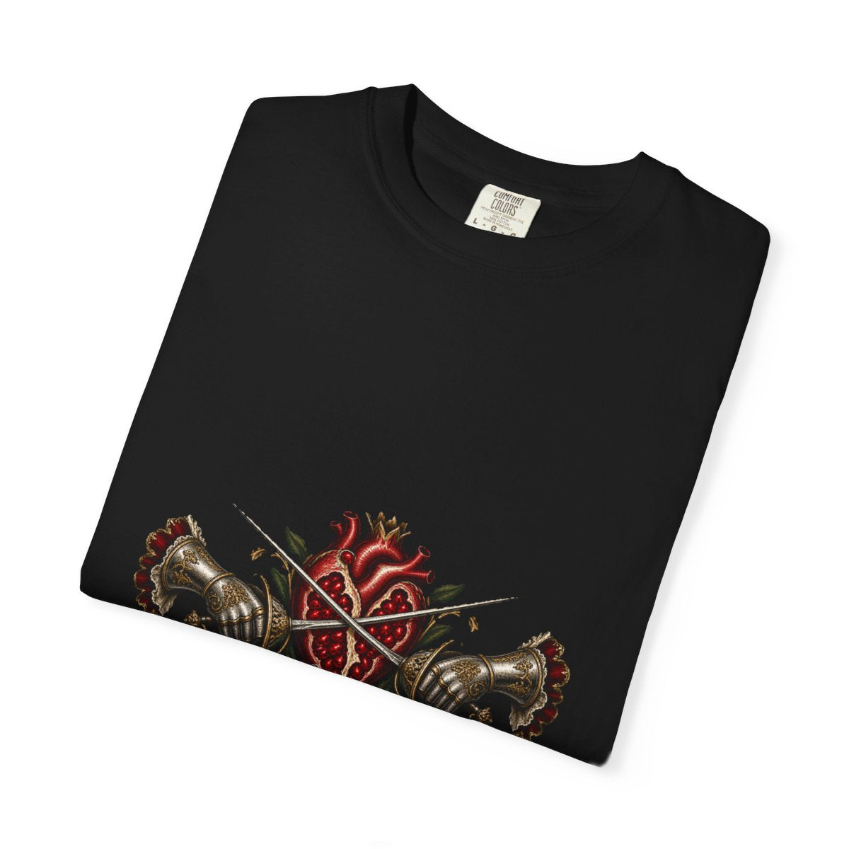 Redhand Duel Tee folded front print detail