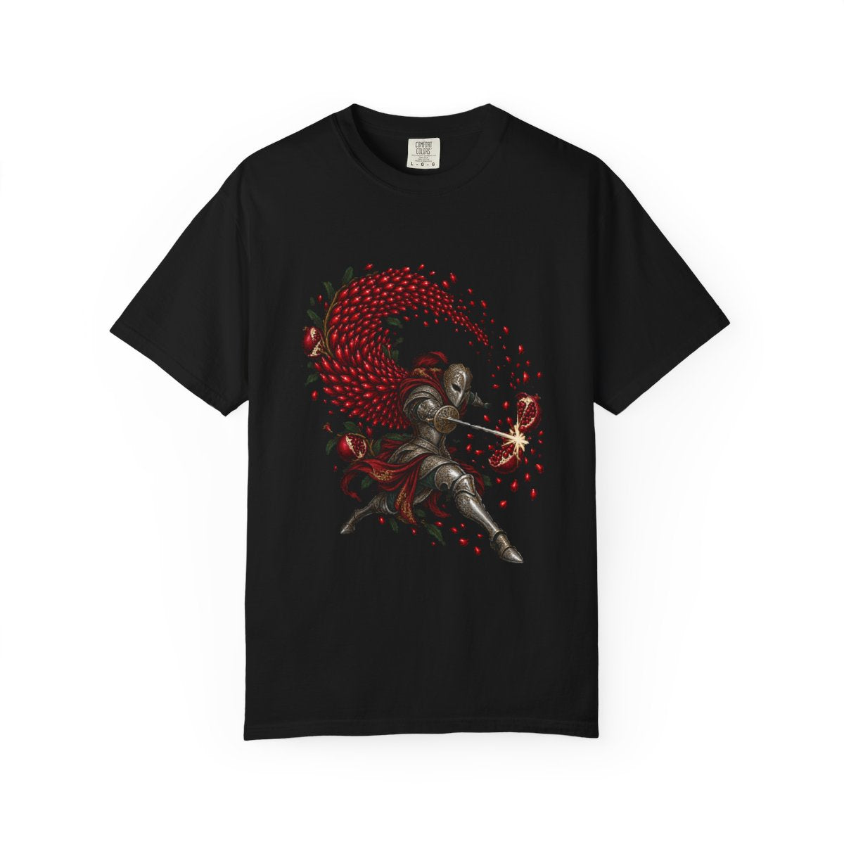 Seedbreaker Tee large front print on a Black Comfort Colors 1717 tee