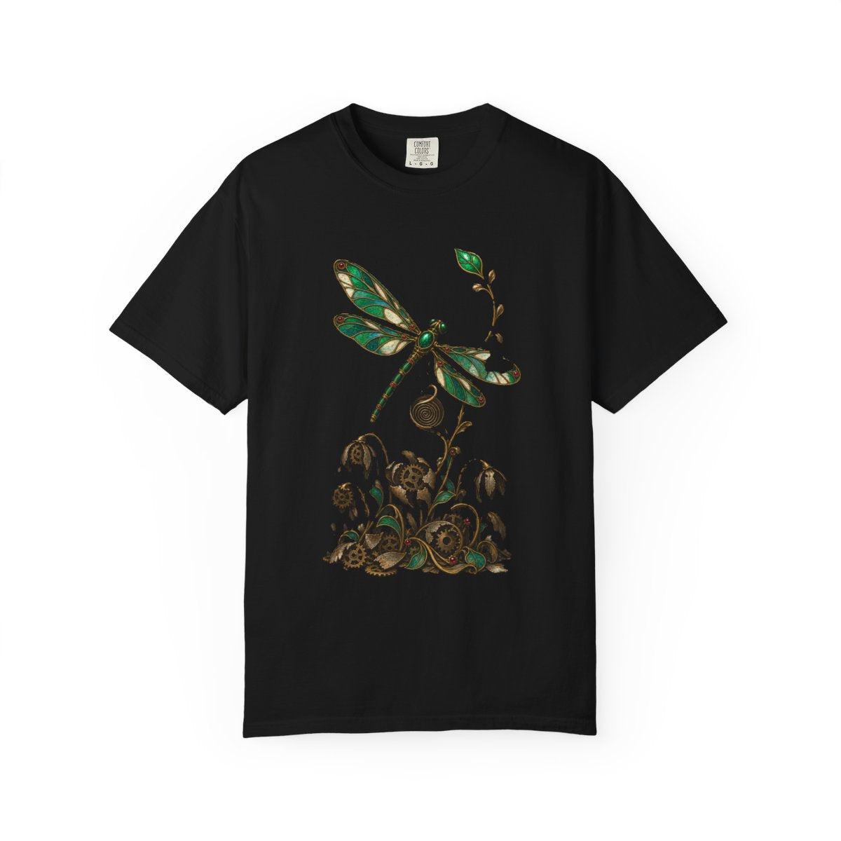 Last Spring Tee large front print on a Black Comfort Colors 1717 tee