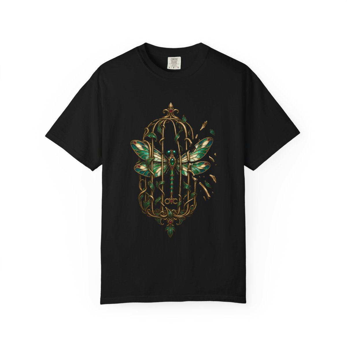 Vinebreaker Tee large front print on a Black Comfort Colors 1717 tee