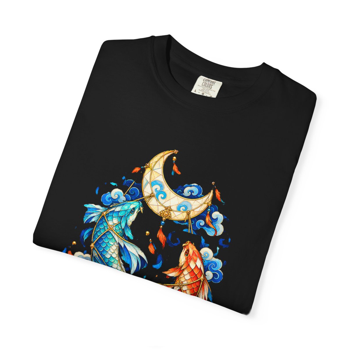 Moonhaul Koi Tee folded front print detail