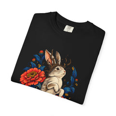 Rootbound Rabbit Tee folded front print detail