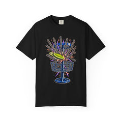 Chainstorm Ace Tee large front print on a Black Comfort Colors 1717 tee