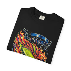 Firewheel Phoenix Tee folded front print detail