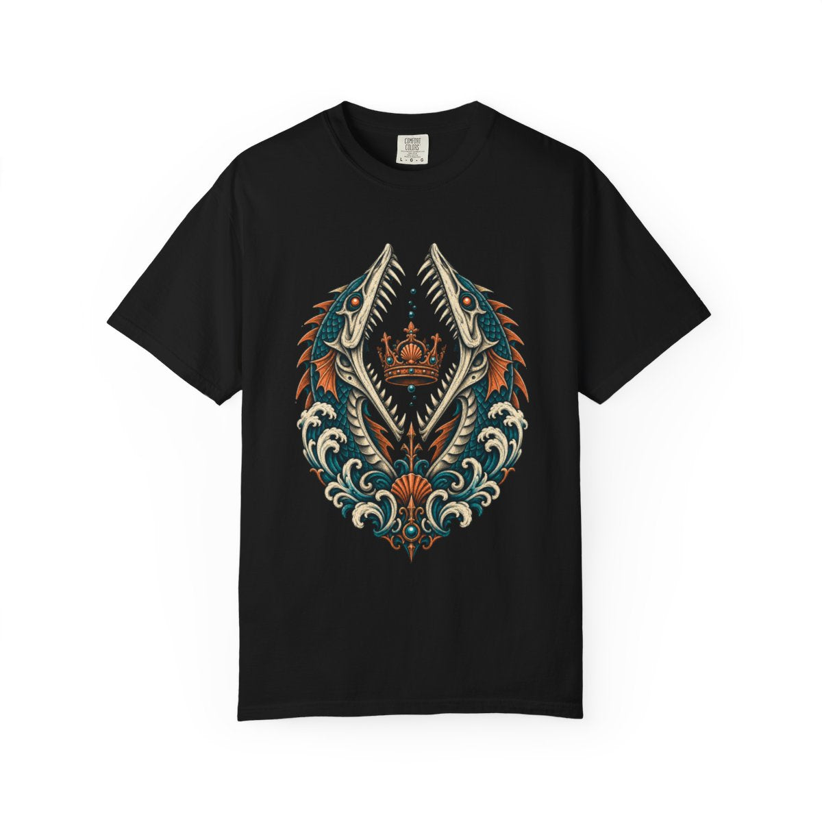 Bite Queen Tee large front print on a Black Comfort Colors 1717 tee