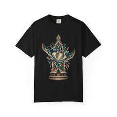 Riptide Bishop Tee large front print on a Black Comfort Colors 1717 tee