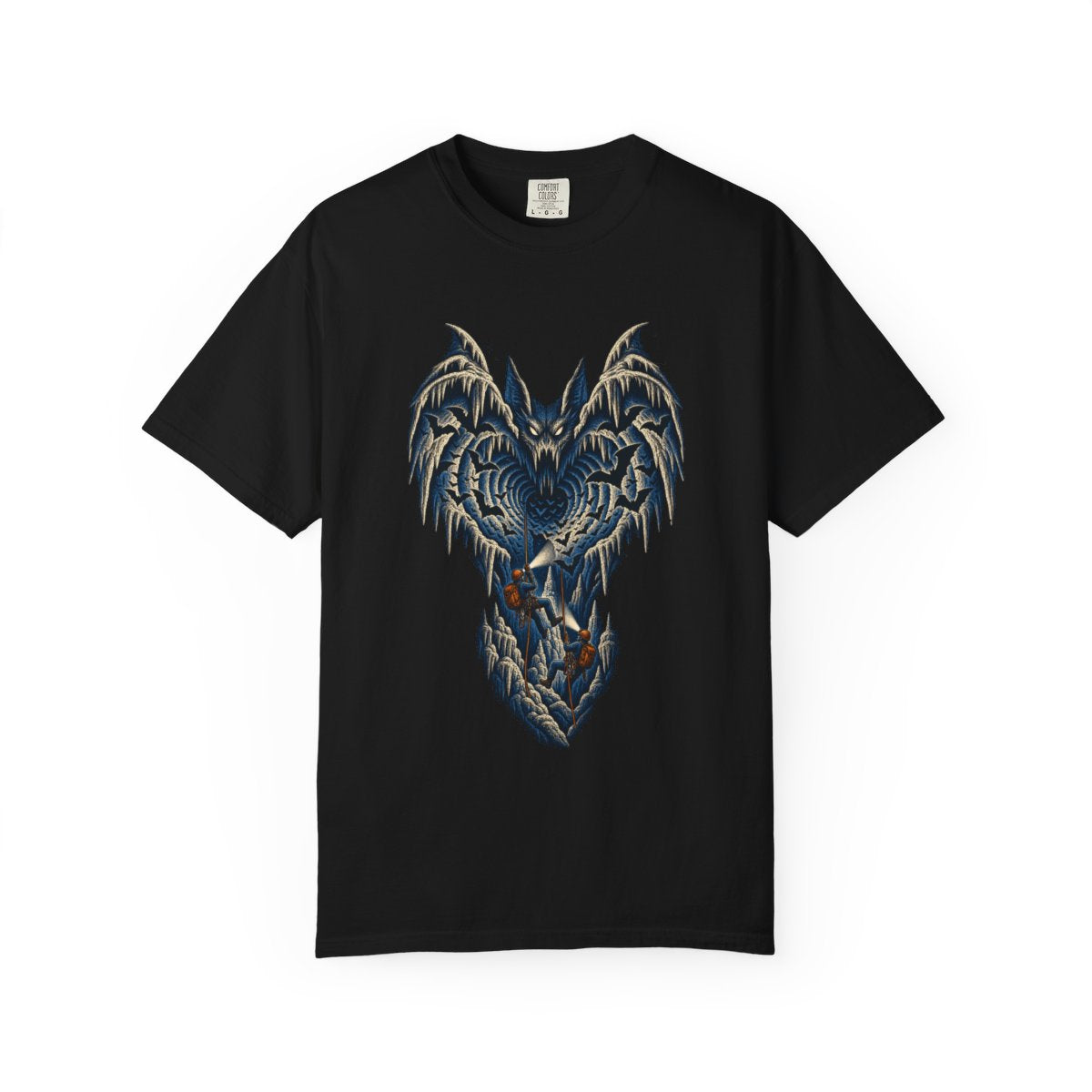 Echo Beast Tee large front print on a Black Comfort Colors 1717 tee