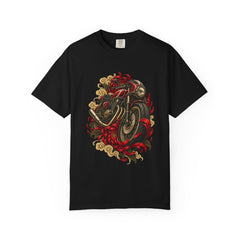 Bloodline 900 Tee large front print on a Black Comfort Colors 1717 tee