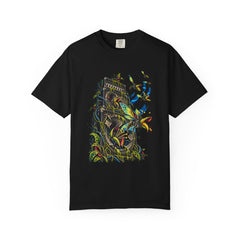 Amp Hive Tee large front print on a Black Comfort Colors 1717 tee
