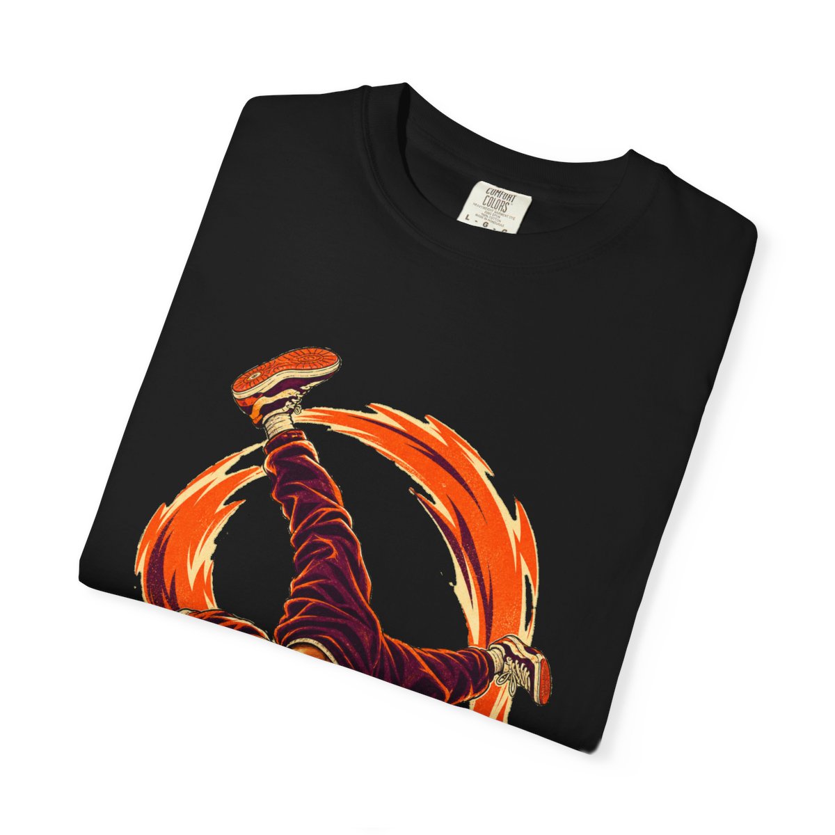 Floorfire Tee folded front print detail