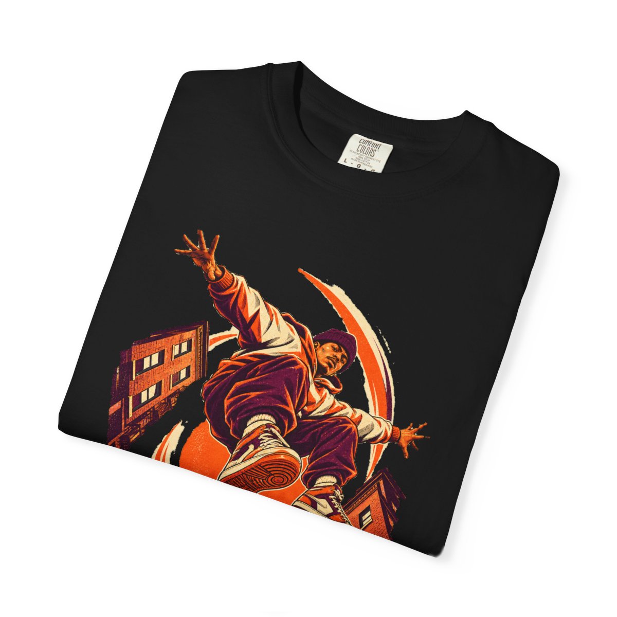 Gravity Theft Tee folded front print detail