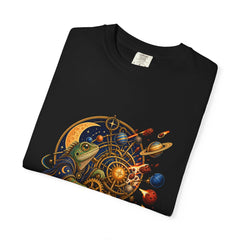 Meteor Clock Tee folded front print detail