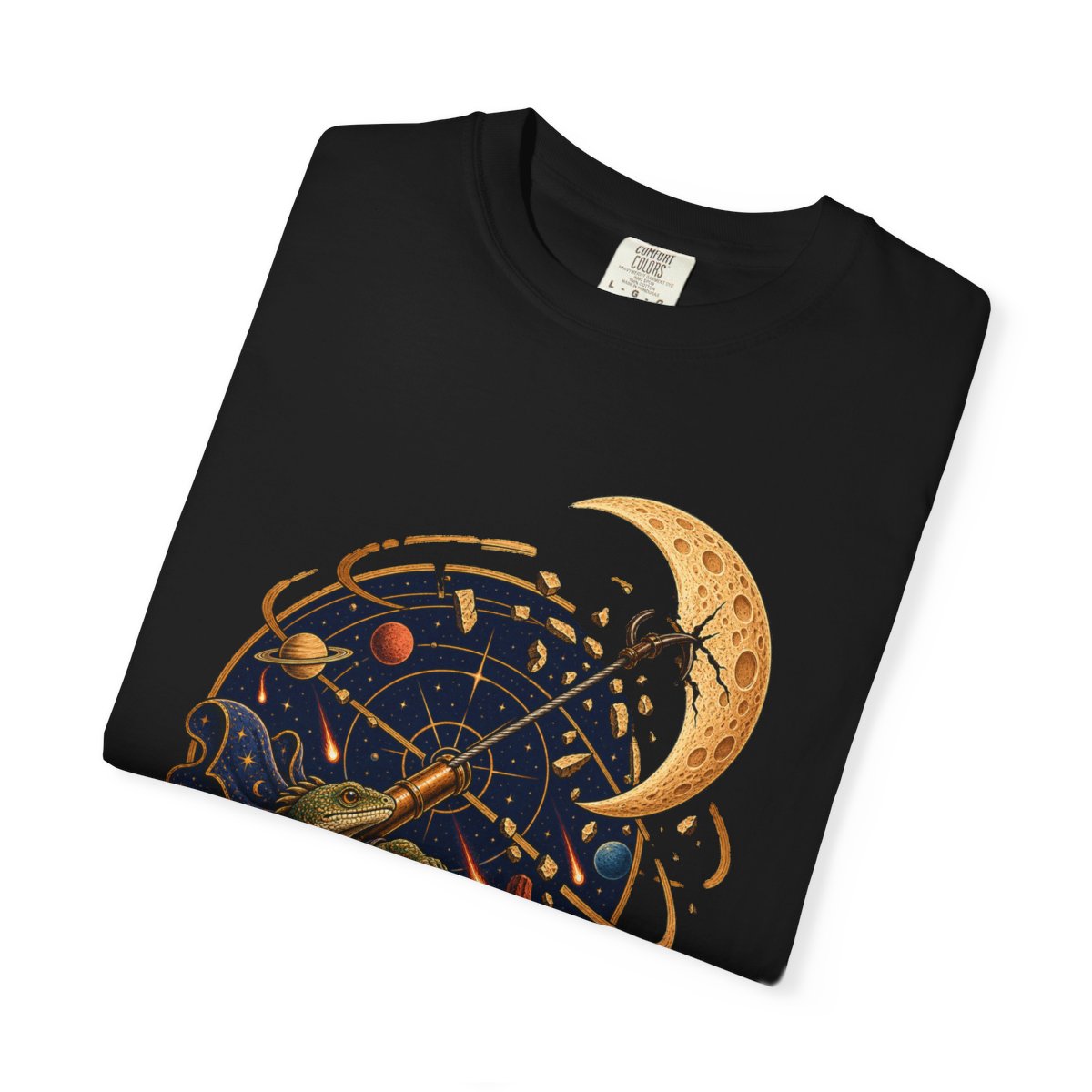 Moonhook Tee folded front print detail