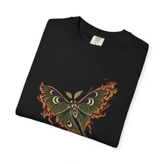Mothfire Tee folded front print detail