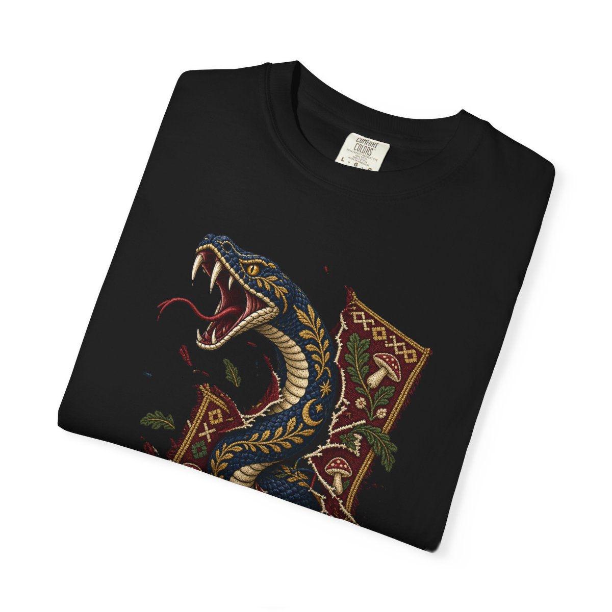 Serpent Unbound Tee folded front print detail