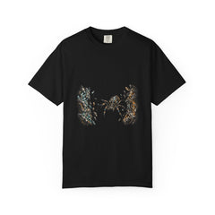 Crystal Web Tee large front print on a Black Comfort Colors 1717 tee