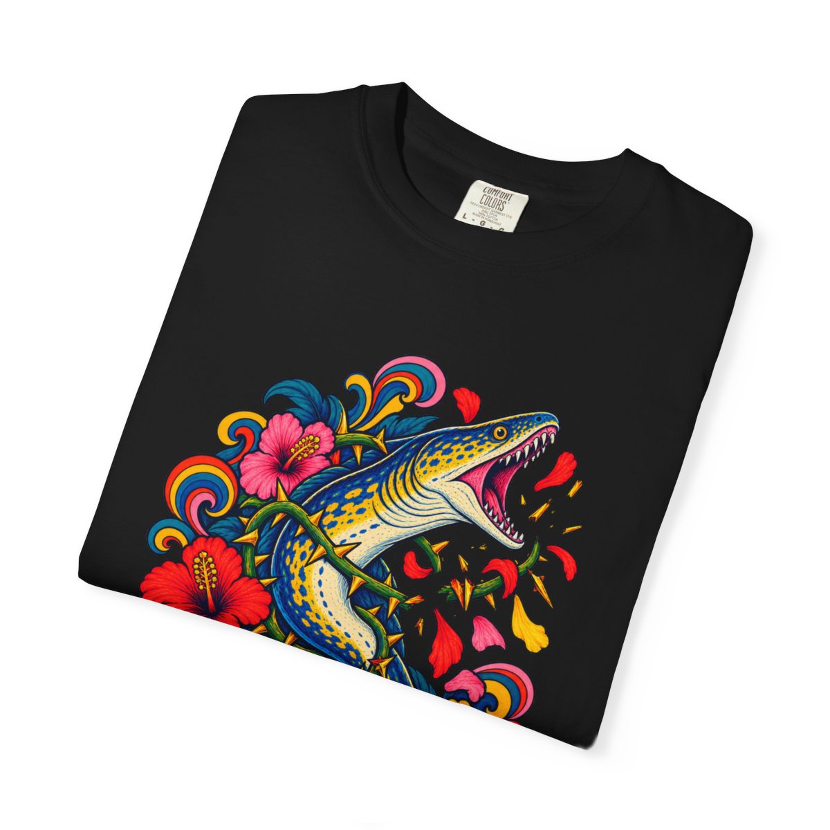 Eel Snare Tee folded front print detail